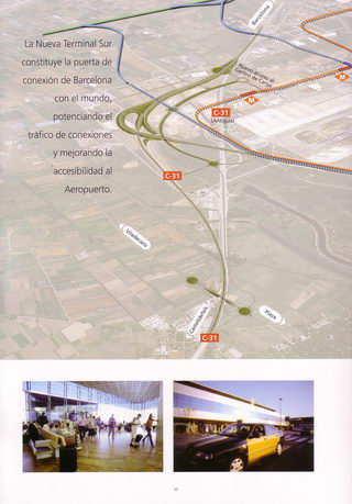 Pàgina 22 de 32 del document "Nueva Terminal Sur" editat pel Pla Barcelona (AENA) sobre la nova terminal T1 de l'aeroport del Prat